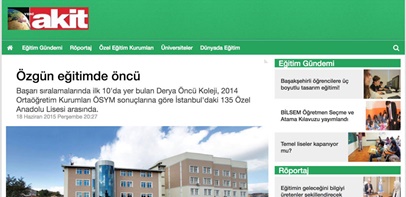 Haber - Yeniakit: Özgün Egitimde Öncü